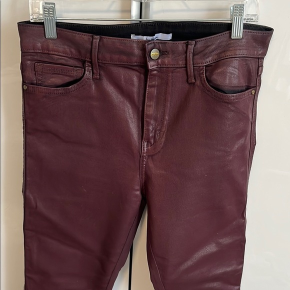 SAM EDELMAN NWOT Stiletto Women's Skinny Coated Jeans Burgundy, Size 31 - Picture 5 of 11